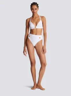 Two-piece Swimming Costume With Buttons-Balmain Fashion