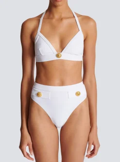 Two-piece Swimming Costume With Buttons-Balmain Fashion