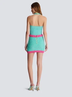 Two-tone Buttoned Knit Skirt-Balmain Cheap