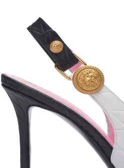 Two-tone Calfskin Eva Pumps With An Embossed Grid Motif-Balmain Online