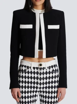 Two-tone Crepe Spencer Jacket-Balmain Cheap