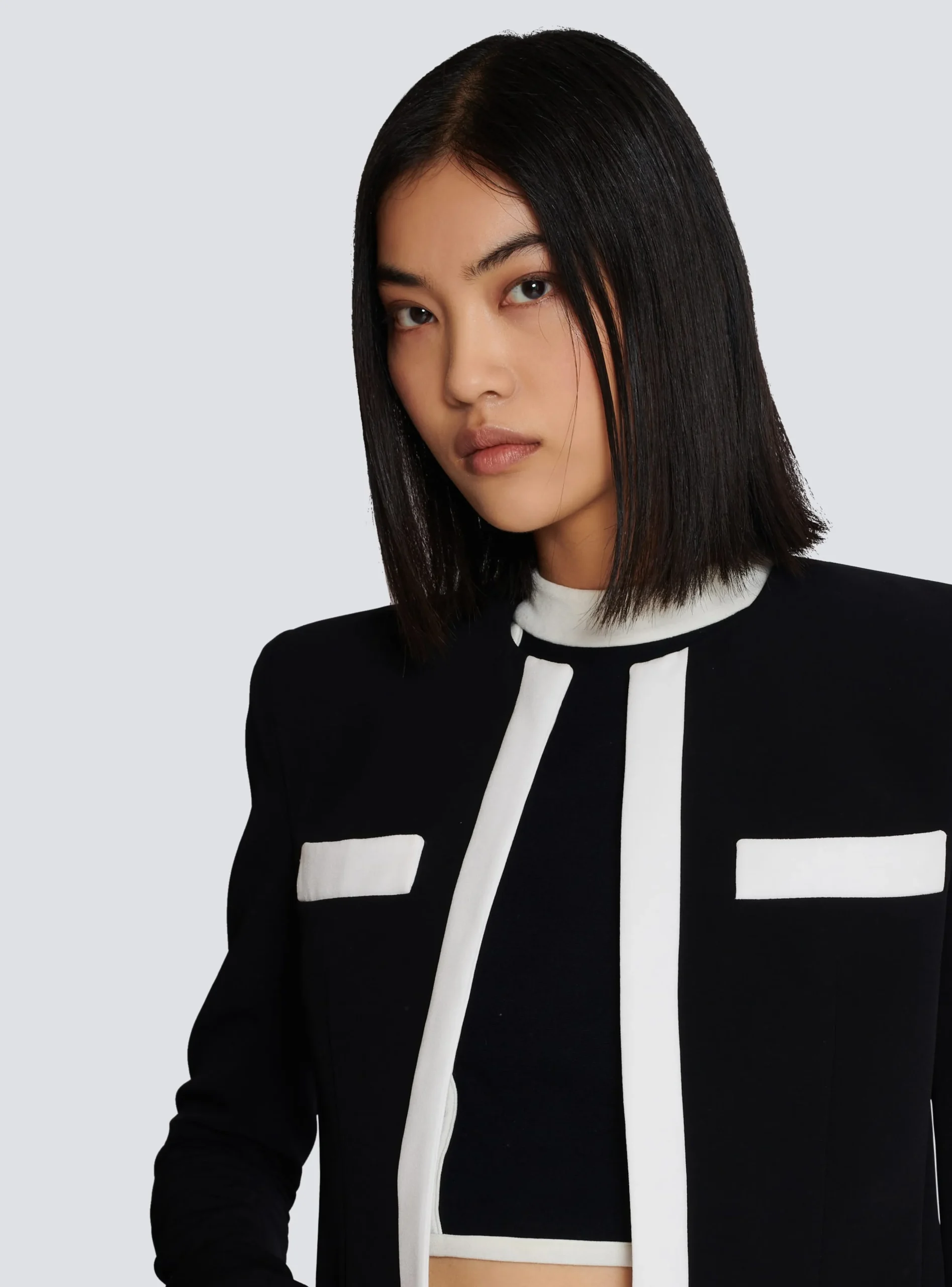 Two-tone Crepe Spencer Jacket-Balmain Cheap