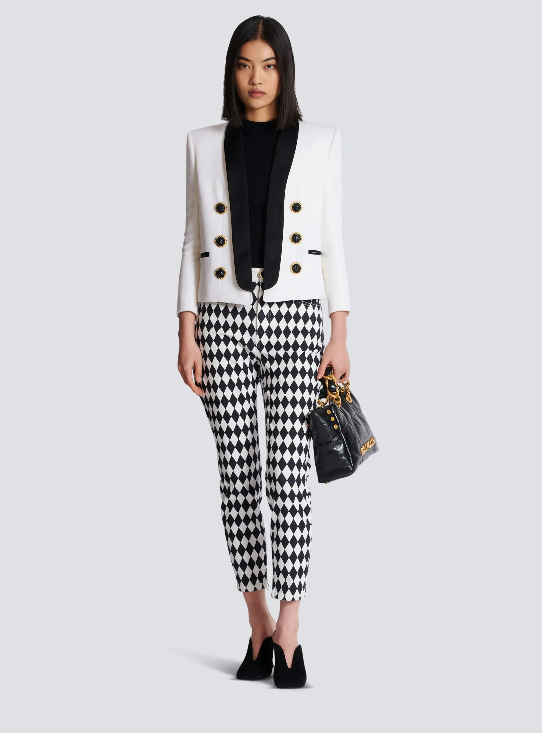 Two-tone Edge-to-edge Jacket With 6 Buttons-Balmain Shop