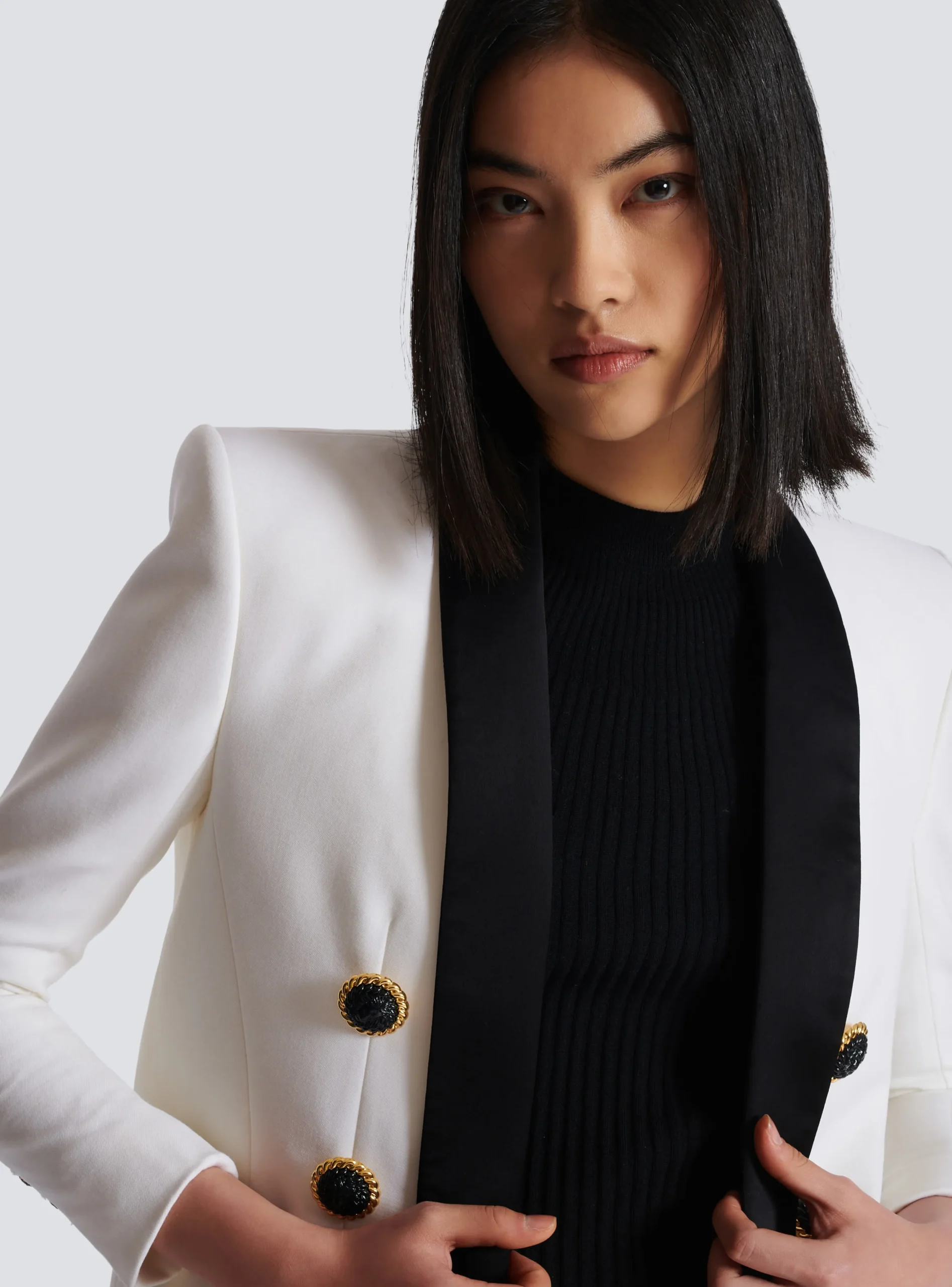 Two-tone Edge-to-edge Jacket With 6 Buttons-Balmain Shop