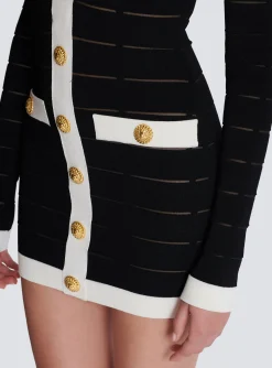 Two-tone Knit Dress With Buttons-Balmain Flash Sale