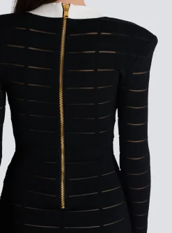 Two-tone Knit Dress With Buttons-Balmain Flash Sale
