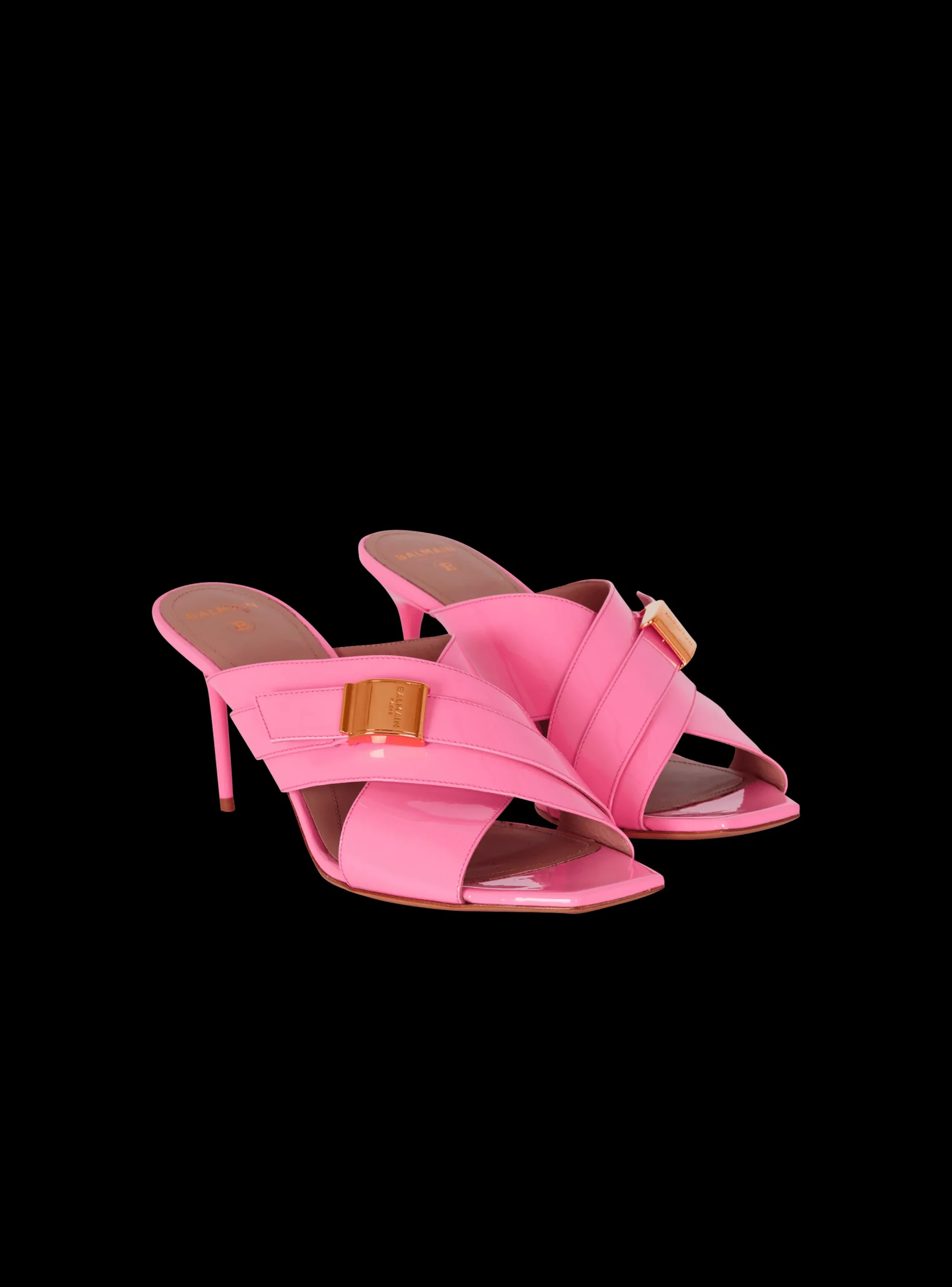 Uma Mules In Patent Leather-Balmain Sale