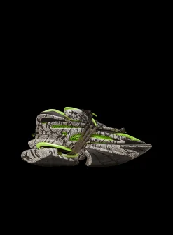 Unicorn Mesh And Snakeskin-effect Leather Trainers-Balmain Best Sale