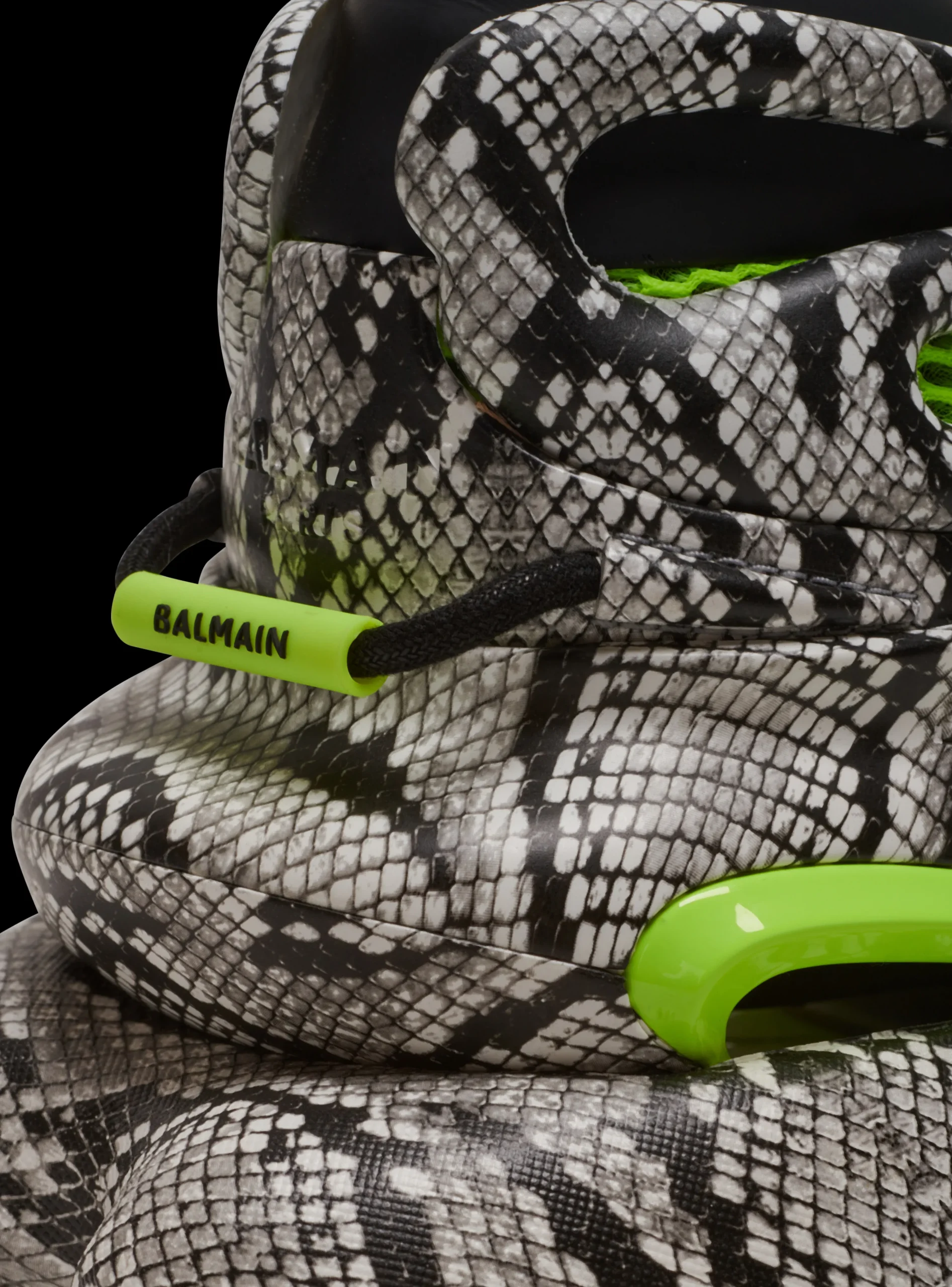 Unicorn Mesh And Snakeskin-effect Leather Trainers-Balmain Best Sale