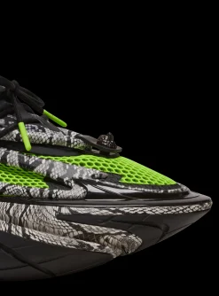 Unicorn Mesh And Snakeskin-effect Leather Trainers-Balmain Best Sale