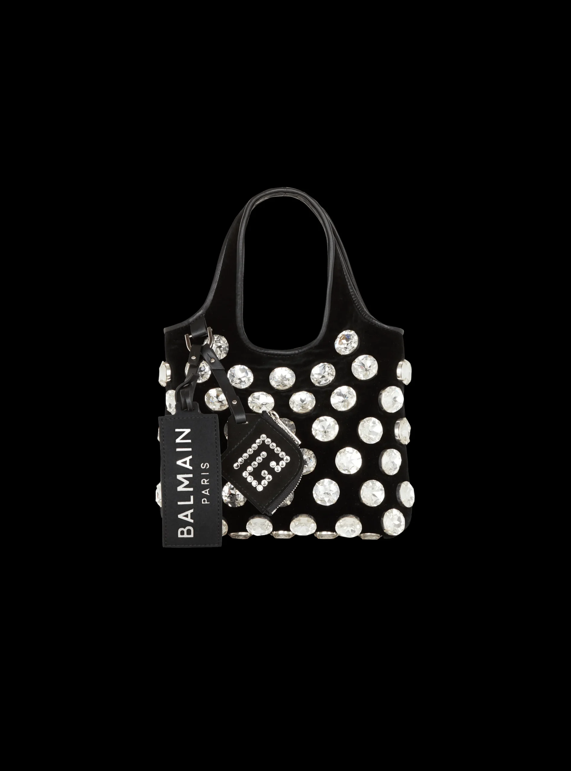 Velvet And Crystal Grocery Bag-Balmain Cheap