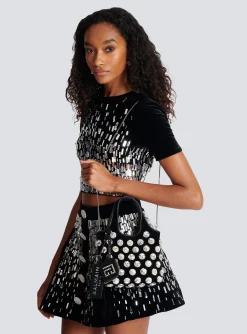 Velvet And Crystal Grocery Bag-Balmain Cheap