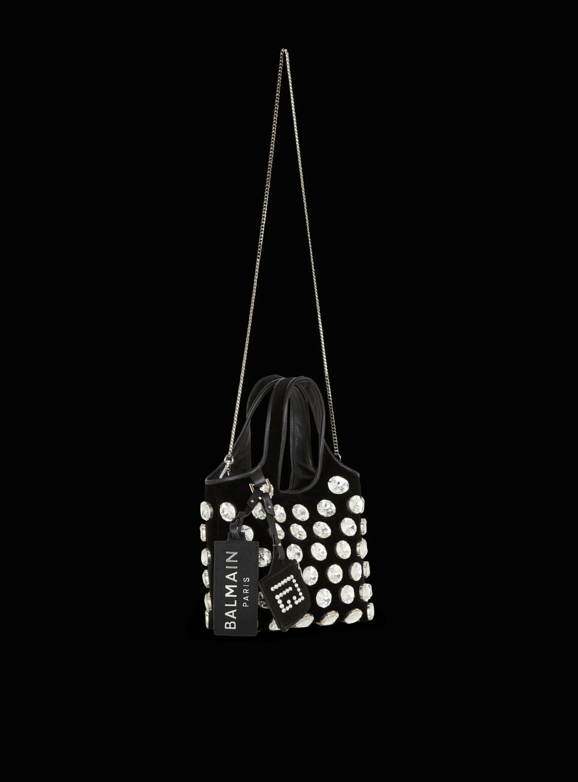 Velvet And Crystal Grocery Bag-Balmain Cheap