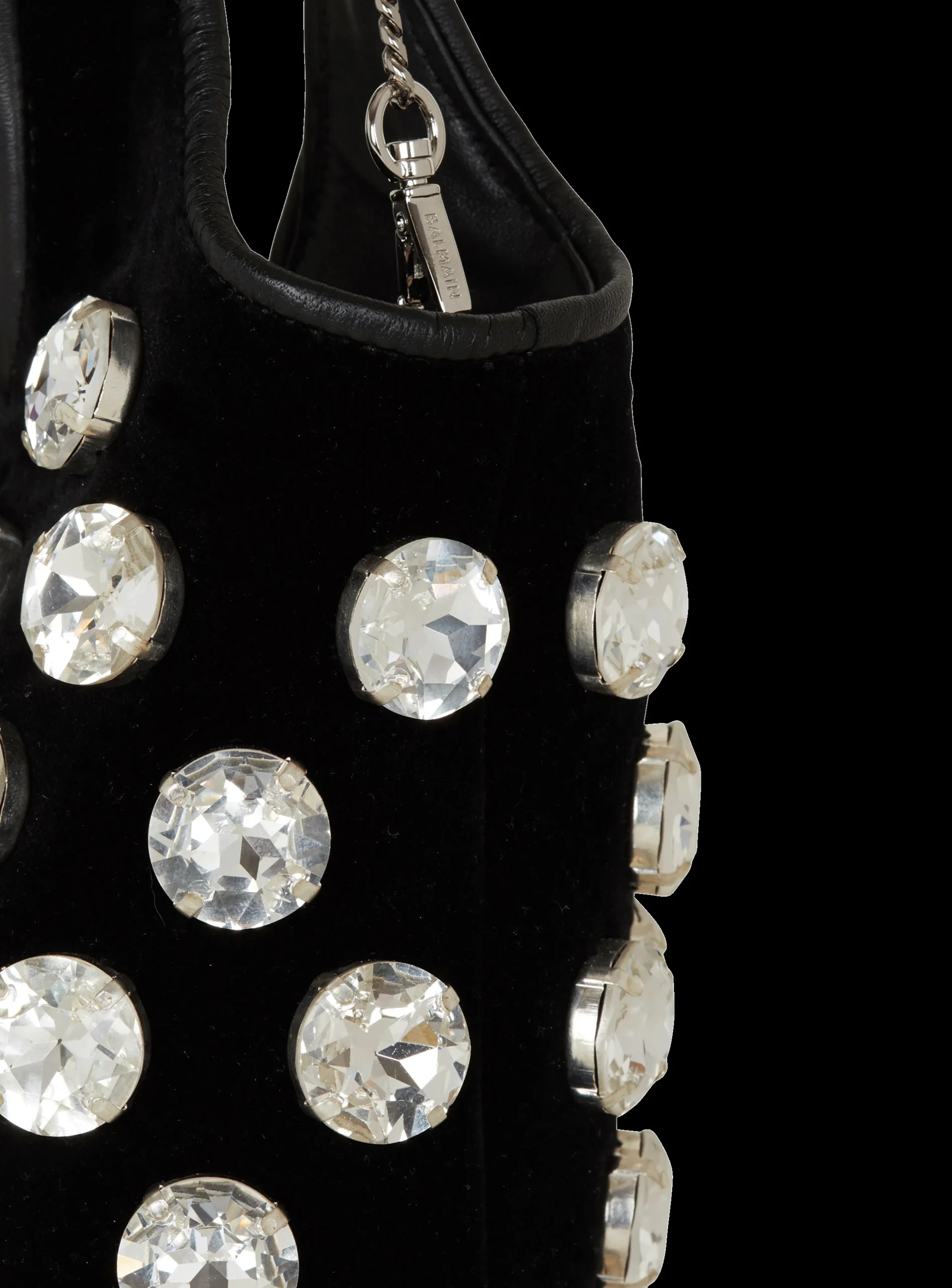 Velvet And Crystal Grocery Bag-Balmain Cheap