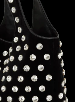 Velvet And Crystal Grocery Bag-Balmain Cheap