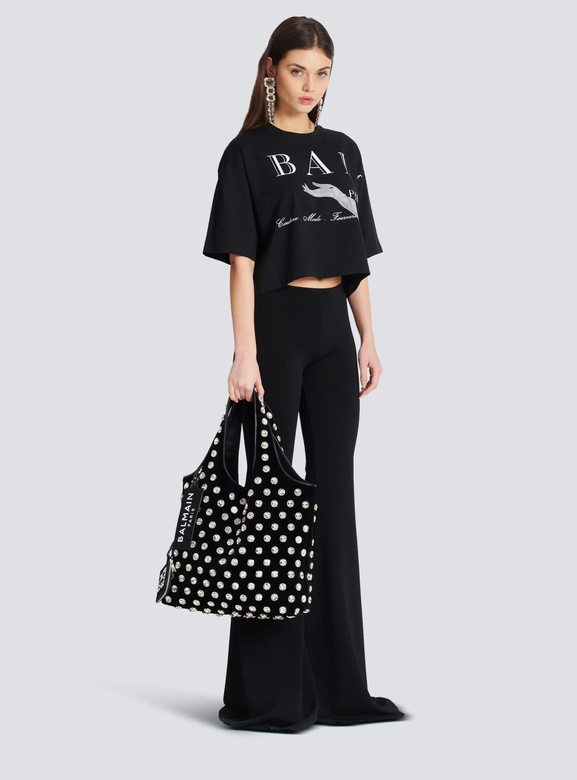 Velvet And Crystal Grocery Bag-Balmain Cheap