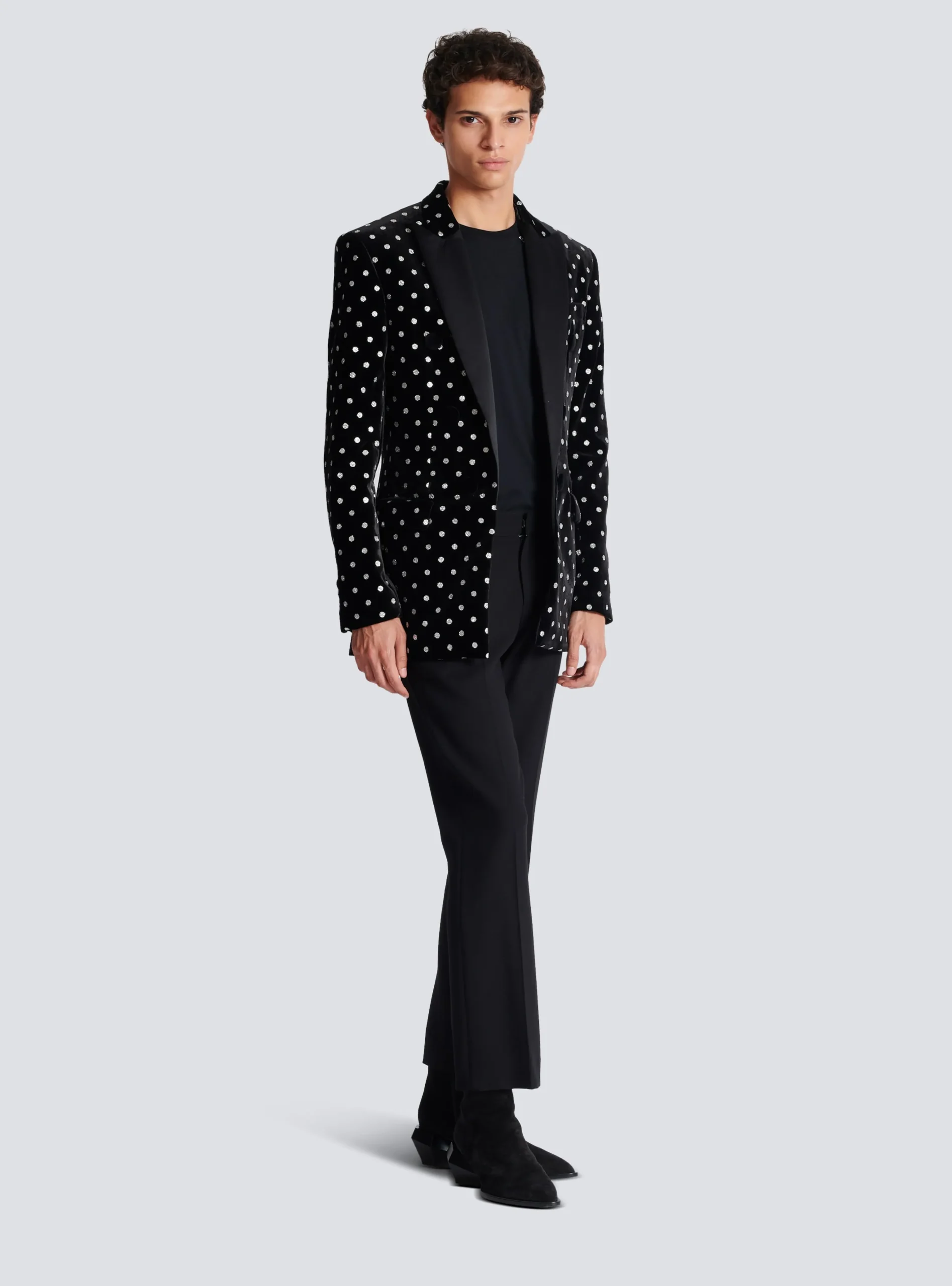 Velvet Jacket With Glitter Dots-Balmain Online