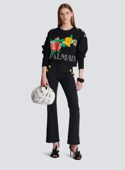 Vintage Sweatshirt With Roses Print-Balmain Online