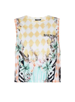 Vintage Tank Top With Baroque Print-Balmain Hot