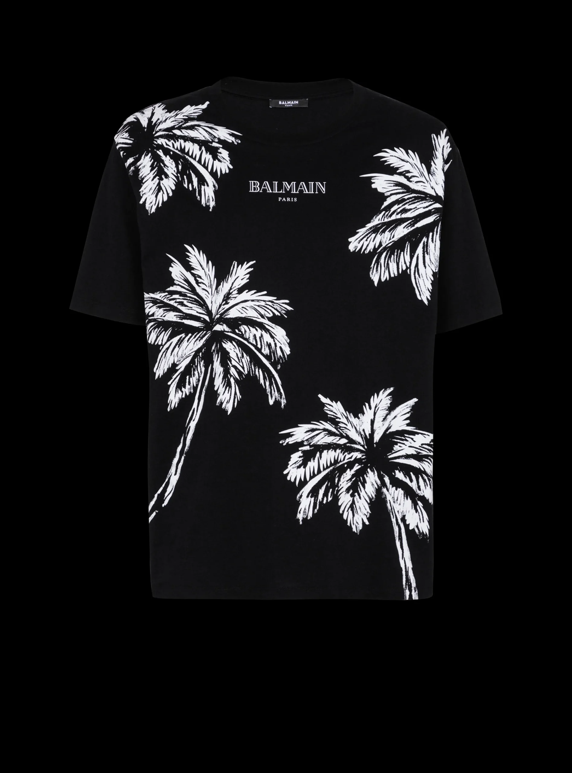 Vintage T-shirt With Palm Tree Print-Balmain Discount