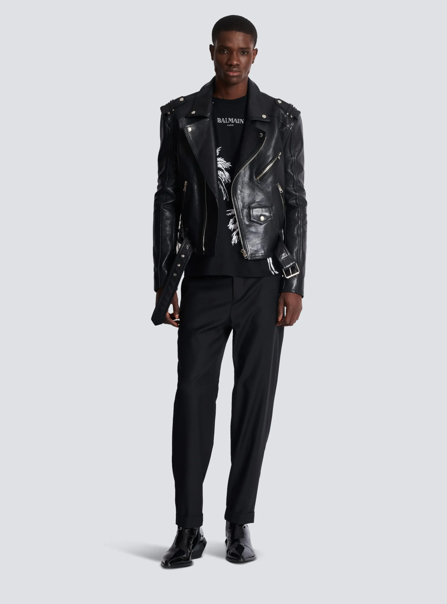 Vintage T-shirt With Palm Tree Print-Balmain Discount