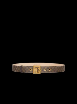 Waxed Monogram Canvas P-Belt-Balmain Hot