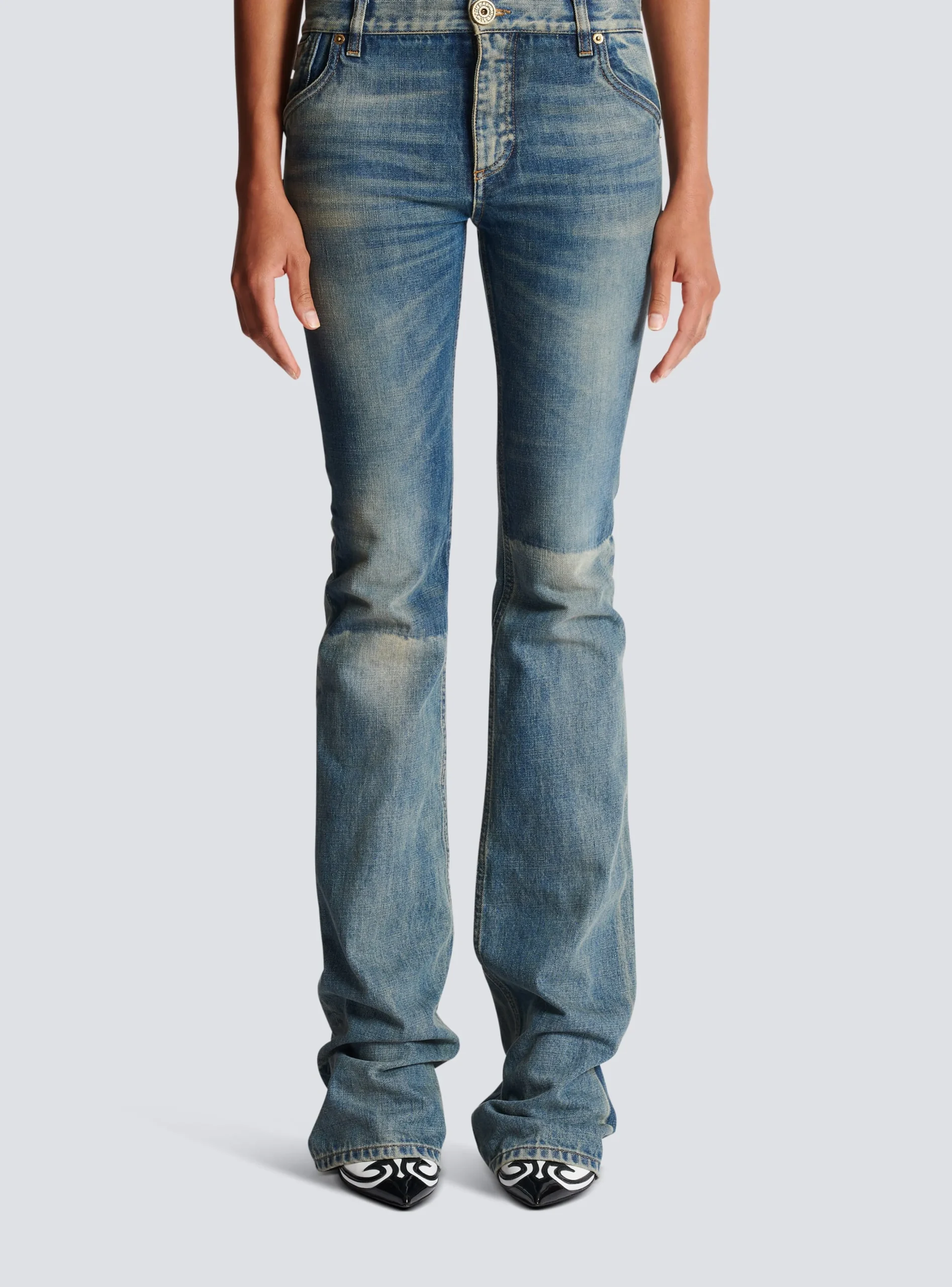 Western Bootcut Denim Jeans-Balmain Store