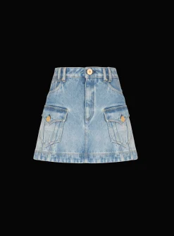 Western Denim A-line Skirt-Balmain Best Sale