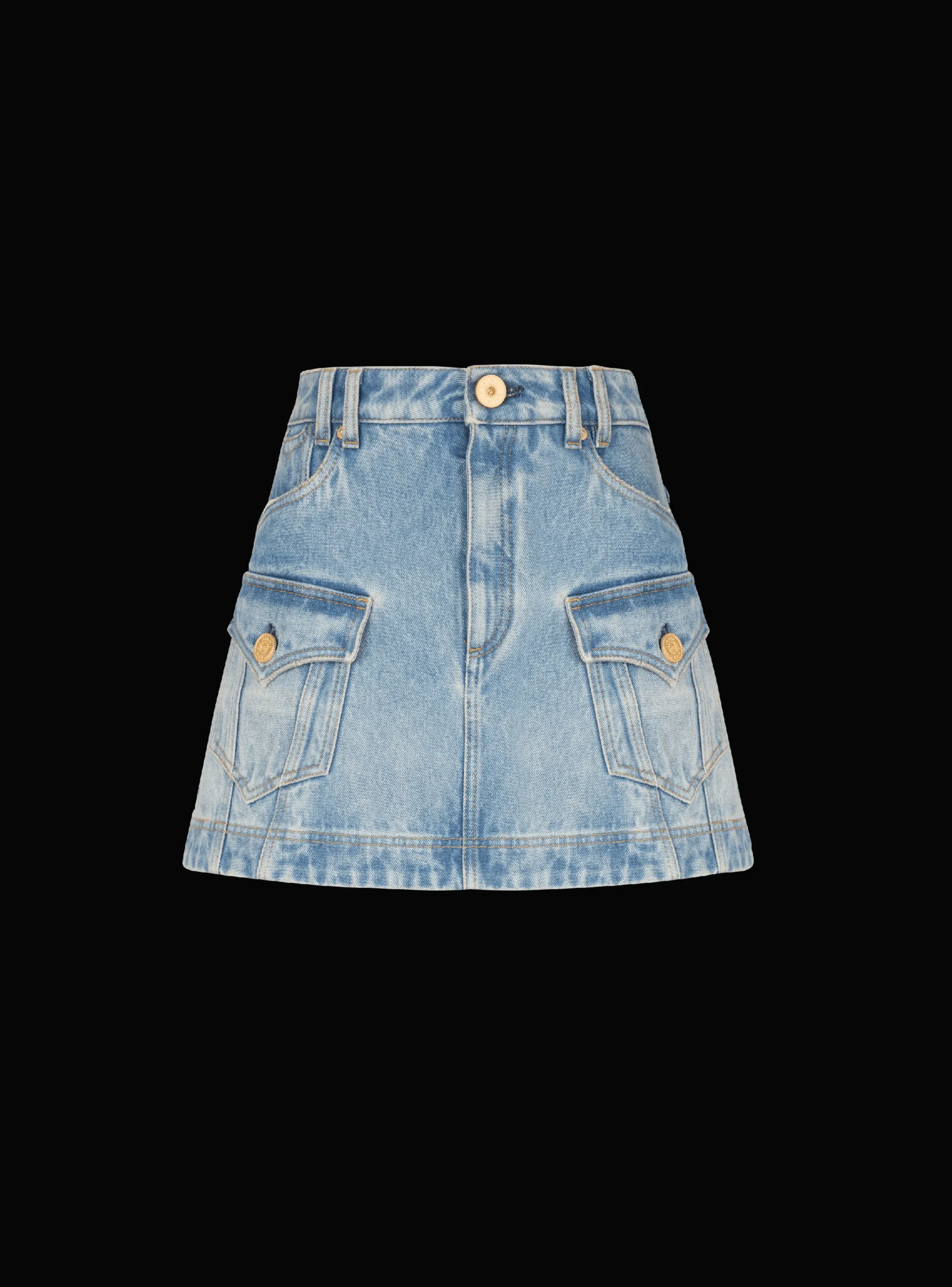 Western Denim A-line Skirt-Balmain Best Sale