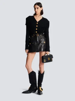 Western Leather A-line Skirt-Balmain Online