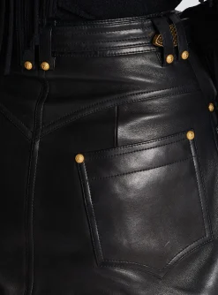 Western Leather A-line Skirt-Balmain Online