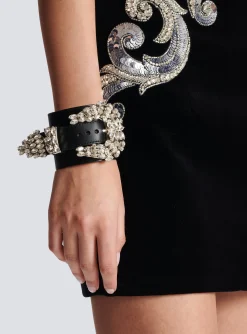 Western Leather And Crystal Bracelet-Balmain Outlet