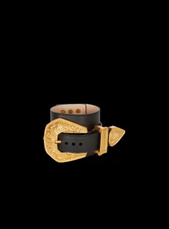 Western Leather And Golden Metal Bracelet-Balmain Hot