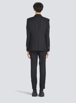 Wool Blazer With Double-breasted Silver-tone Buttoned Fastening-Balmain Store