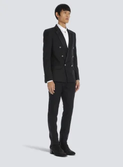 Wool Blazer With Double-breasted Silver-tone Buttoned Fastening-Balmain Hot