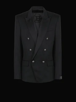 Wool Blazer With Double-breasted Silver-tone Buttoned Fastening-Balmain Sale
