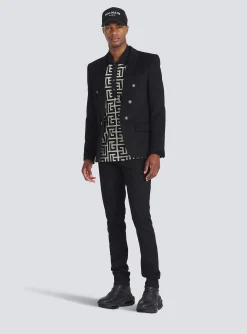 Wool Blazer With Double-breasted Silver-tone Buttoned Fastening-Balmain Sale