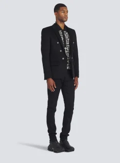 Wool Blazer With Double-breasted Silver-tone Buttoned Fastening-Balmain Sale