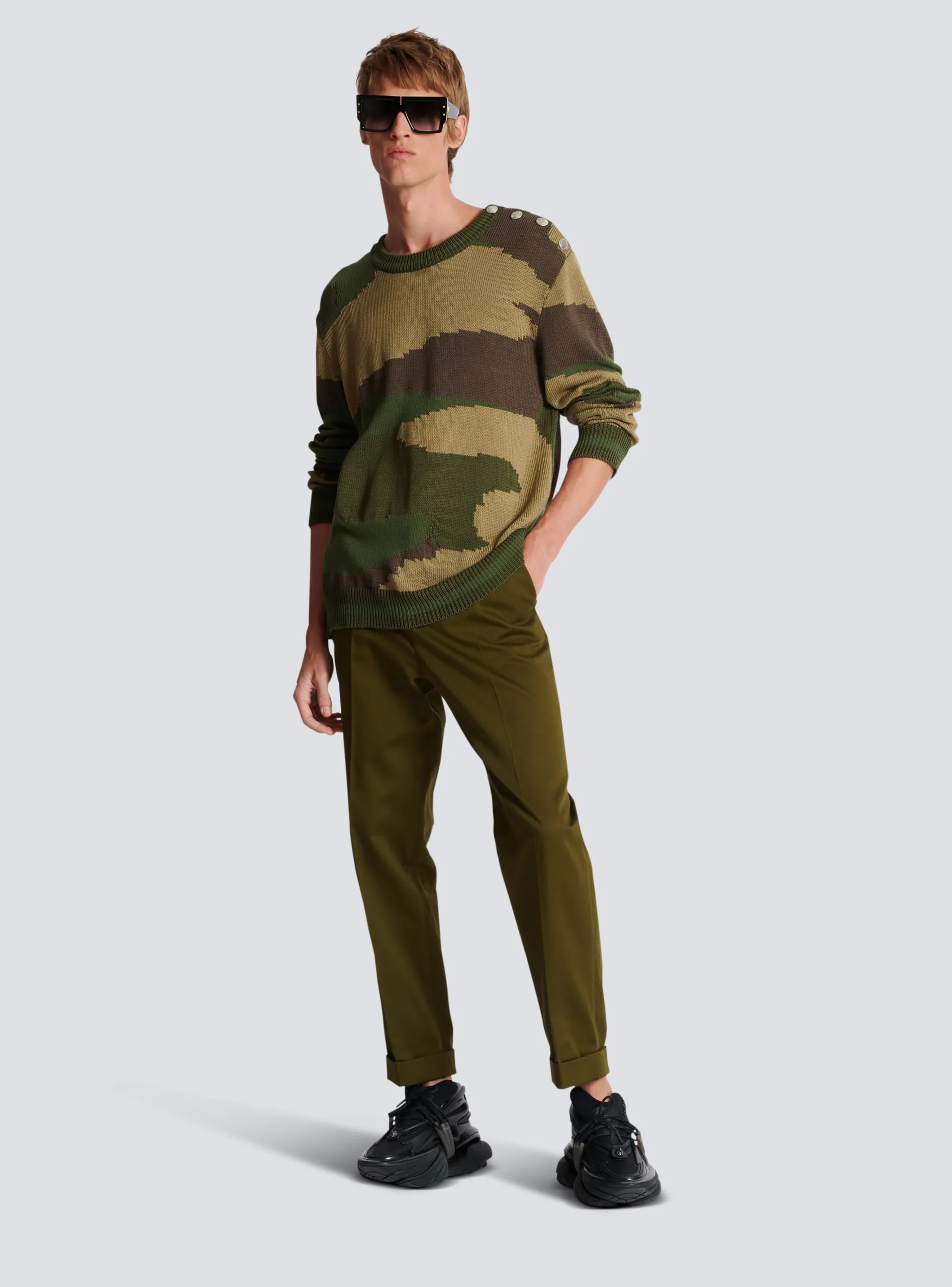 Wool Camouflage Jumper-Balmain Best