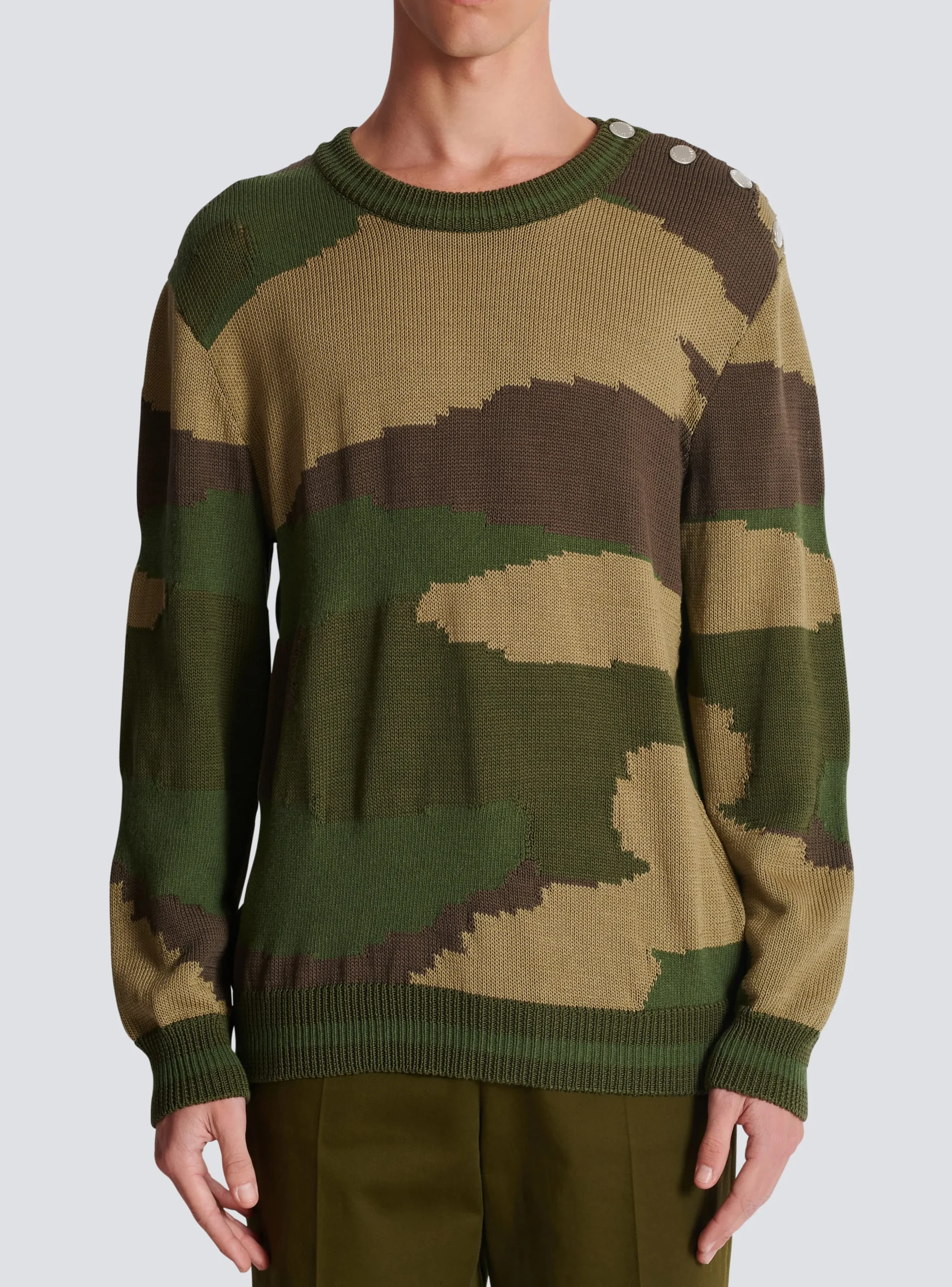 Wool Camouflage Jumper-Balmain Best