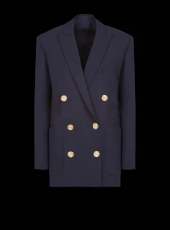 Wool Double-breasted Boyfriend Jacket-Balmain Store