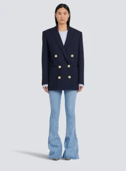Wool Double-breasted Boyfriend Jacket-Balmain Store