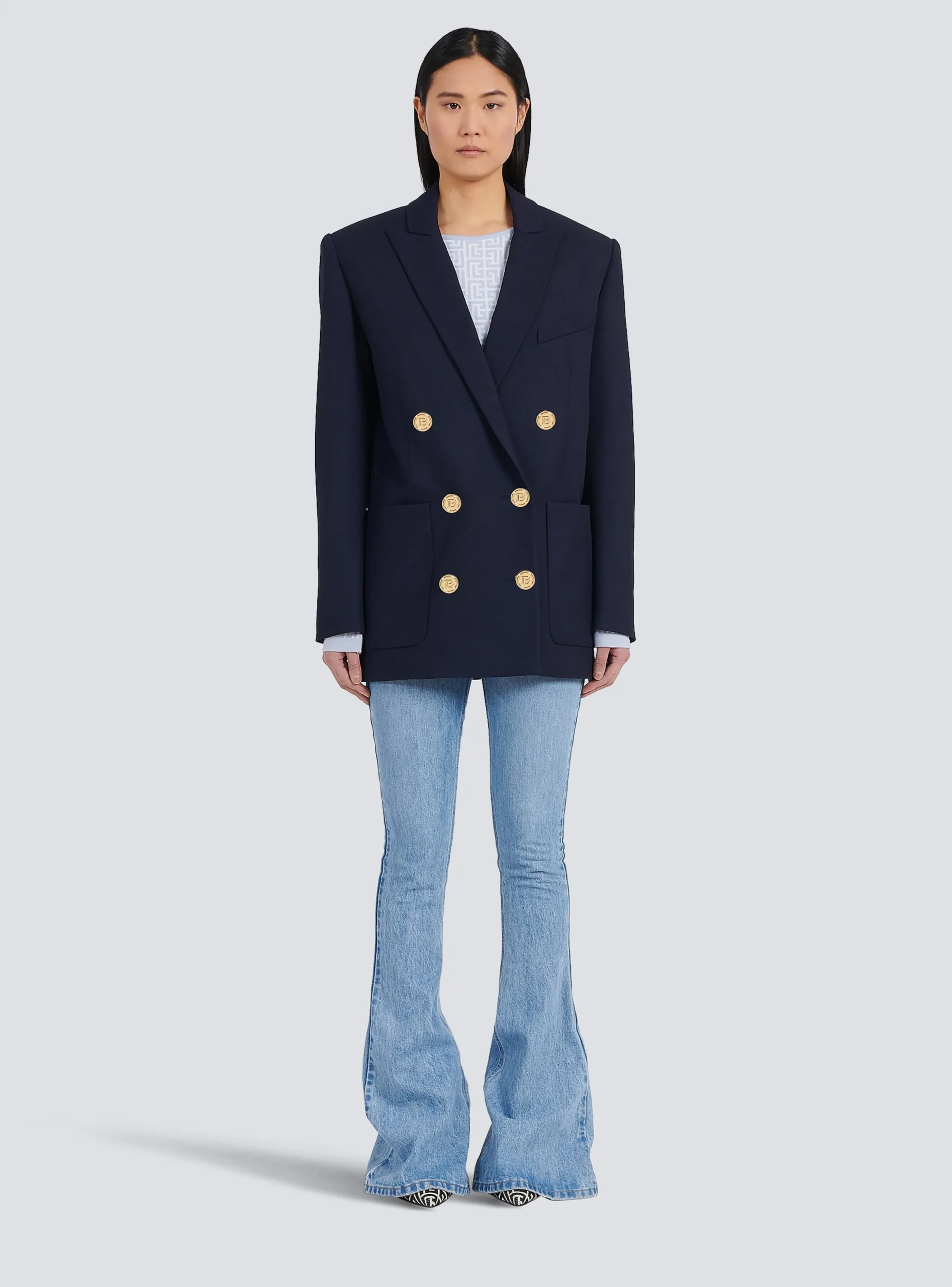 Wool Double-breasted Boyfriend Jacket-Balmain Store