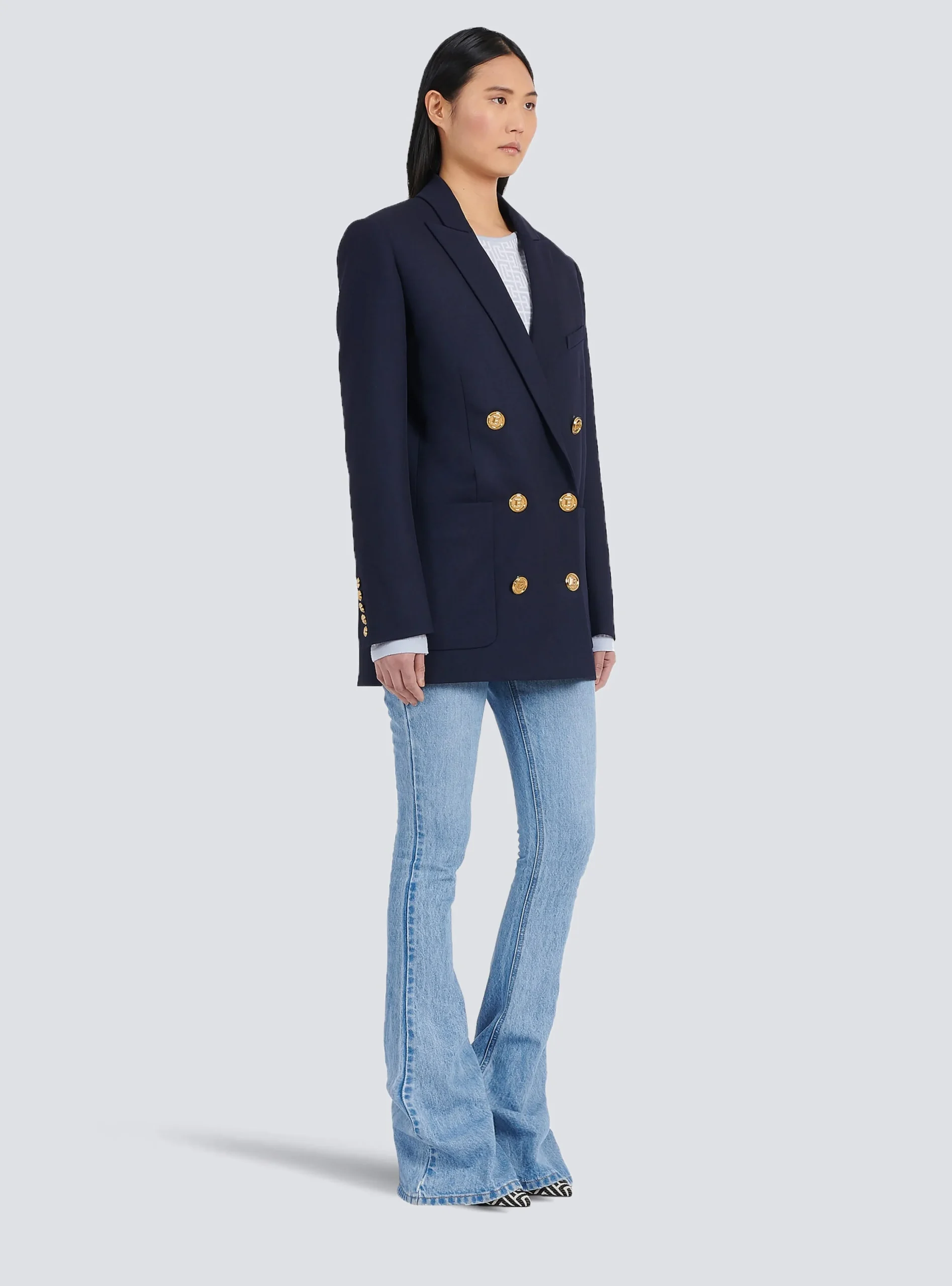 Wool Double-breasted Boyfriend Jacket-Balmain Store