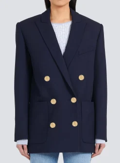 Wool Double-breasted Boyfriend Jacket-Balmain Store