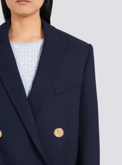 Wool Double-breasted Boyfriend Jacket-Balmain Store