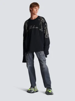 Worn-effect Cargo Trousers-Balmain Shop