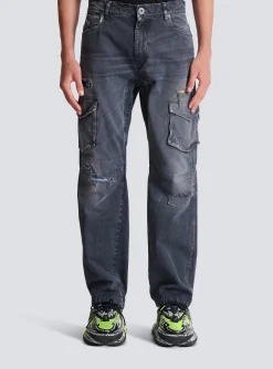 Worn-effect Cargo Trousers-Balmain Shop