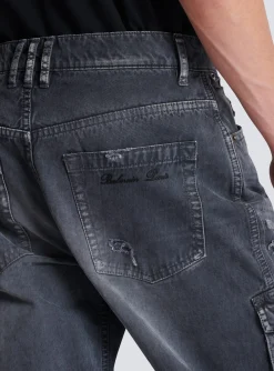 Worn-effect Cargo Trousers-Balmain Shop