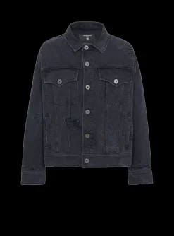 Worn-effect Denim Jacket-Balmain Shop